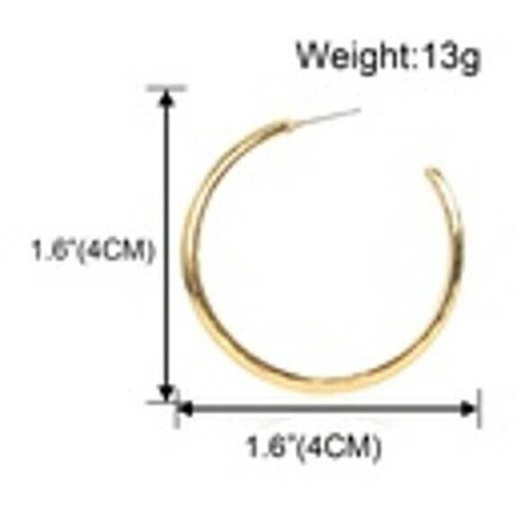 Boho Gold Tone Hoop Dangly Earrings Gypsy Round Oval Ethnic - Picture 3 of 3